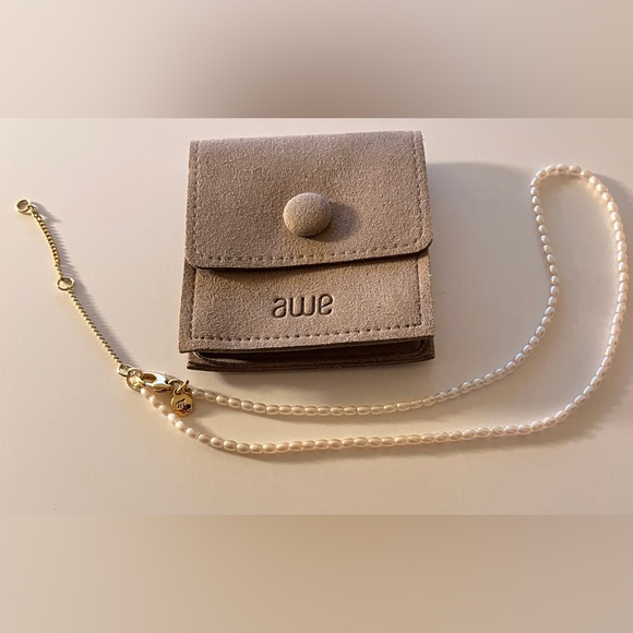 Madewell Micro Pearl Choker Necklace Gold Tone, NWOT - Picture 5 of 5